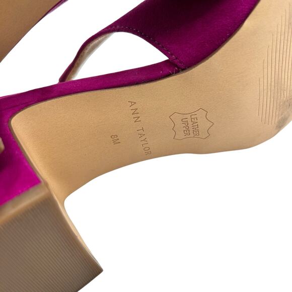 Ann Taylor Women's Magenta Brazilio Camelia Slingback Sandals Size 8M - Picture 10 of 11